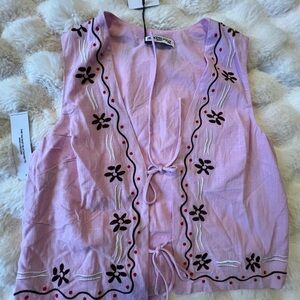 Princess Polly Pink Embroidered Blouse